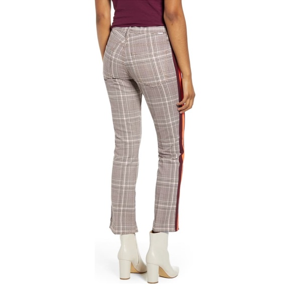 Mother The Insider Plaid Stripe Retro Ankle Pants Plum Pink Brown Orange 24 NWT - Picture 4 of 16